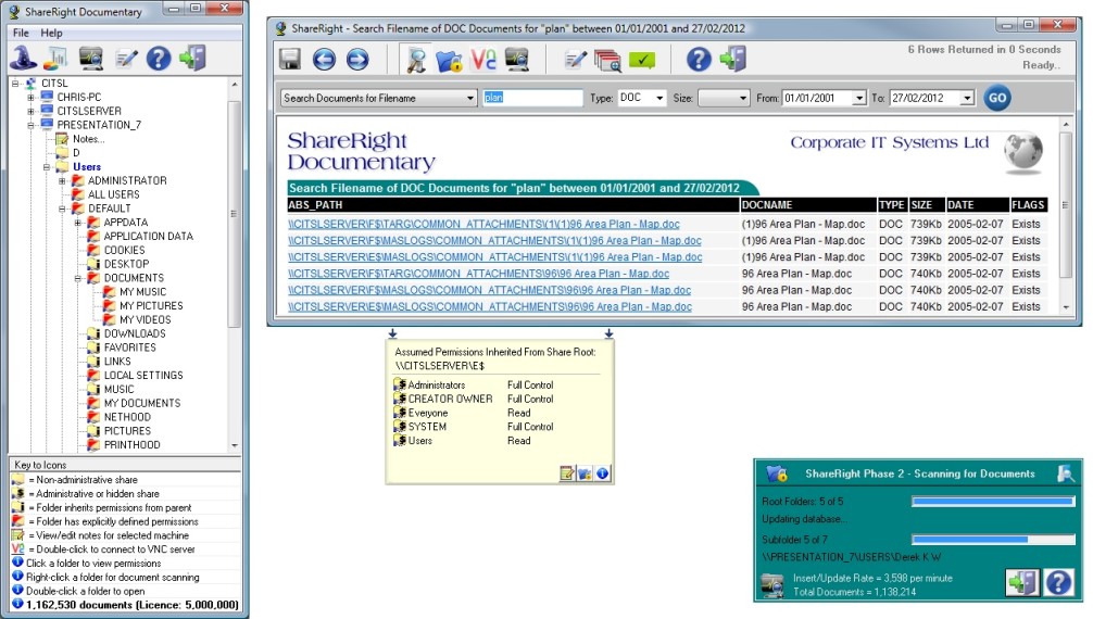 Network share,document and VNC mangement